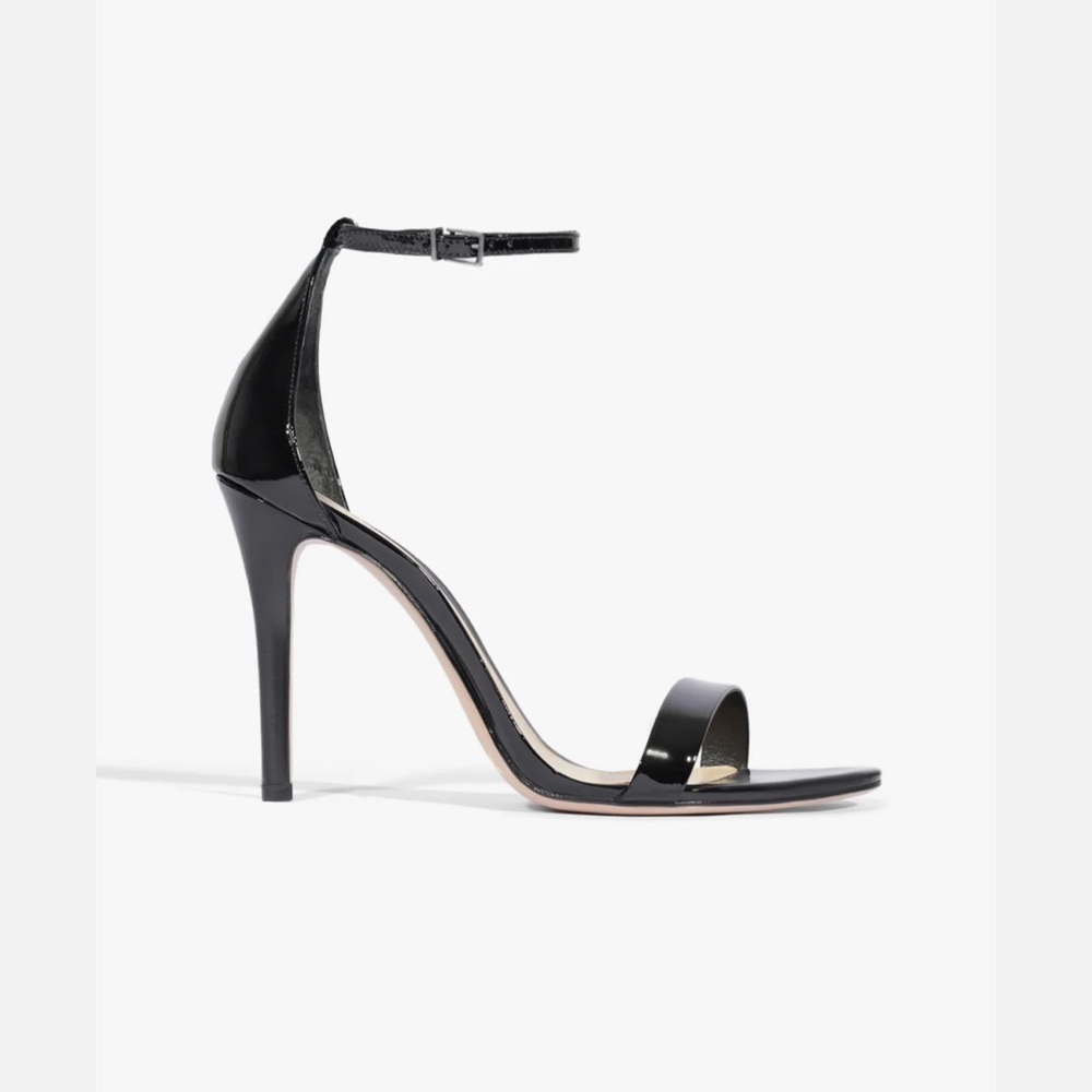 SCHUTZ Black Patent Ankle Strap Heels